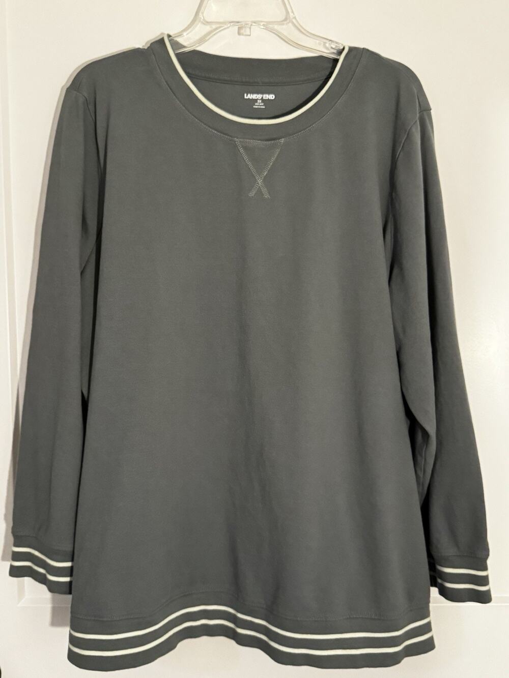 Lands' End Long Sleeve Shirt Men 3XL Green Gorpcore Outdoor Weekend Casual